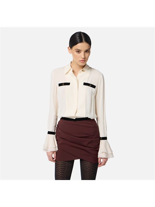 Camicia in georgette con bottoni gioiello ELISABETTA FRANCHI | CA13157E2/EF1